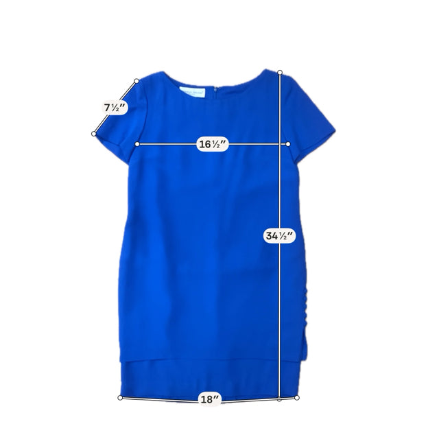 Donna Ricco Blue Sheath Vintage Cobalt Blue Sheath Dress Short Sleeve Made in USA Size 8 - Size 8
