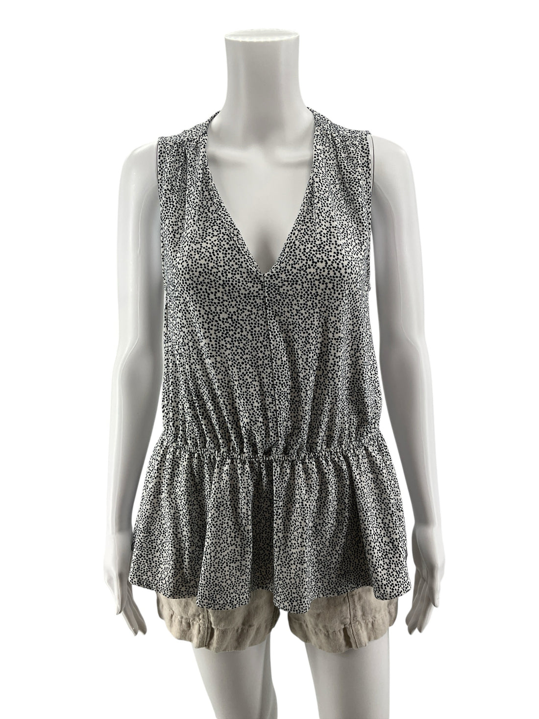 Banana Republic Speckled V-Neck Surplice Peplum Top Size Small