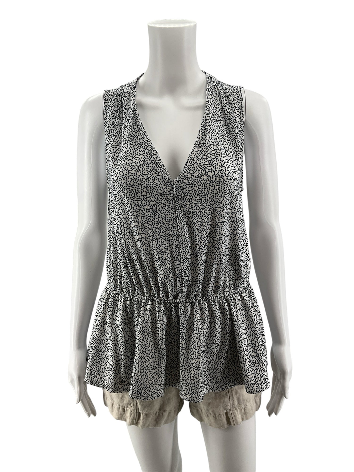 Banana Republic Speckled V-Neck Surplice Peplum Top Size Small