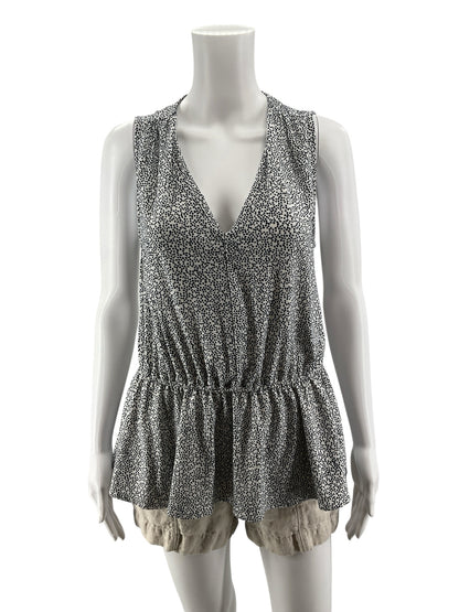 Banana Republic Speckled V-Neck Surplice Peplum Top Size Small
