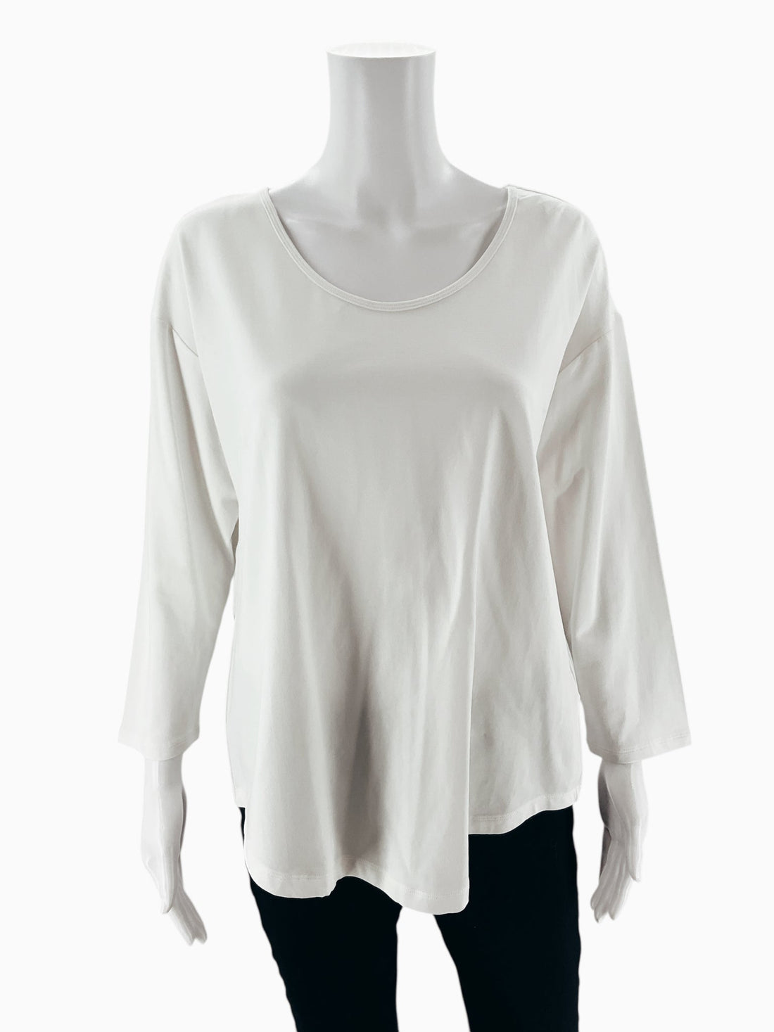 Lands End -  White Solid Pre-Owned Ladies Casual Top - Size M