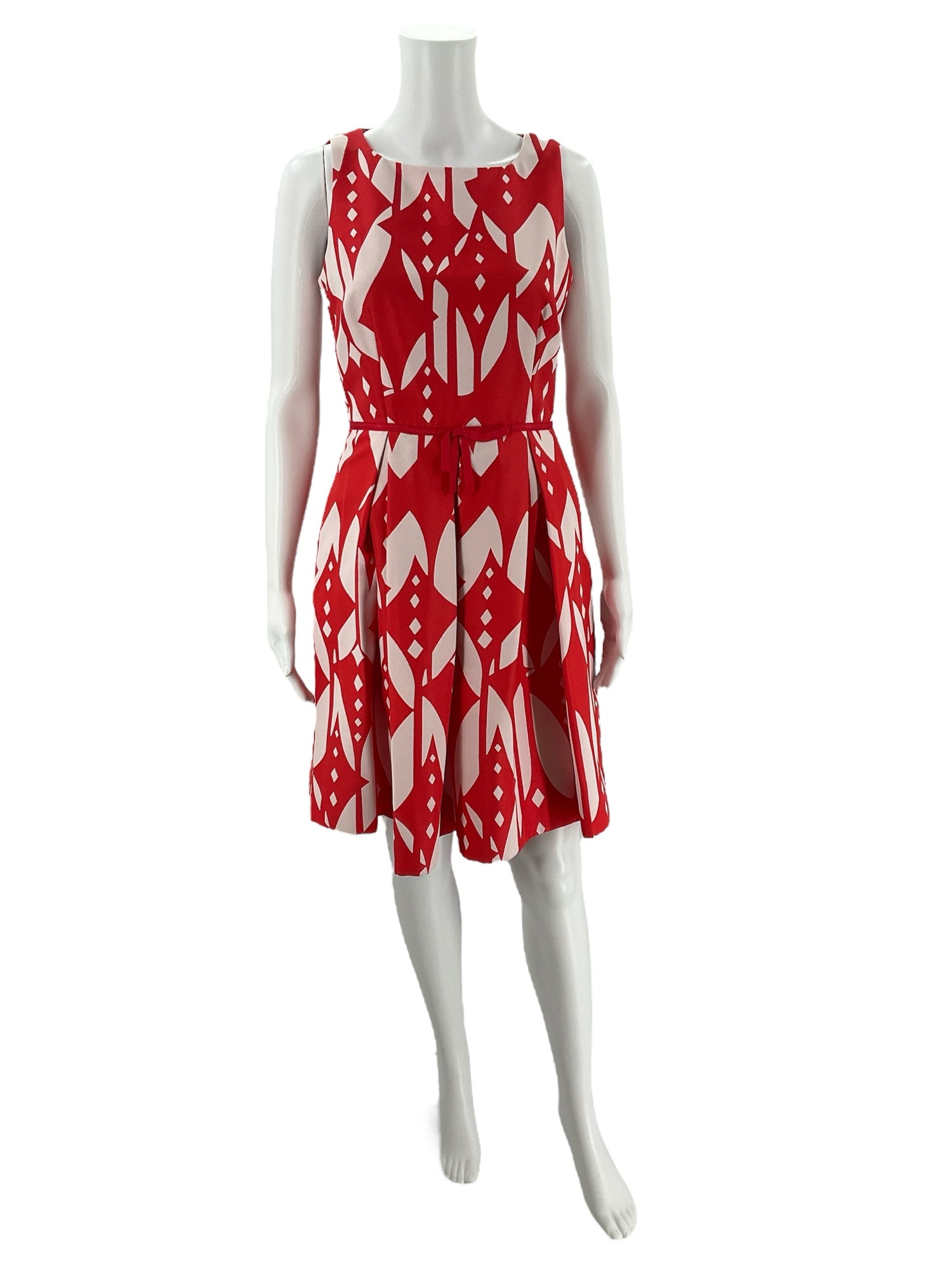 Just Taylor Red &amp; White Print Dress – Women’s Size 4 - ONLINE ONLY