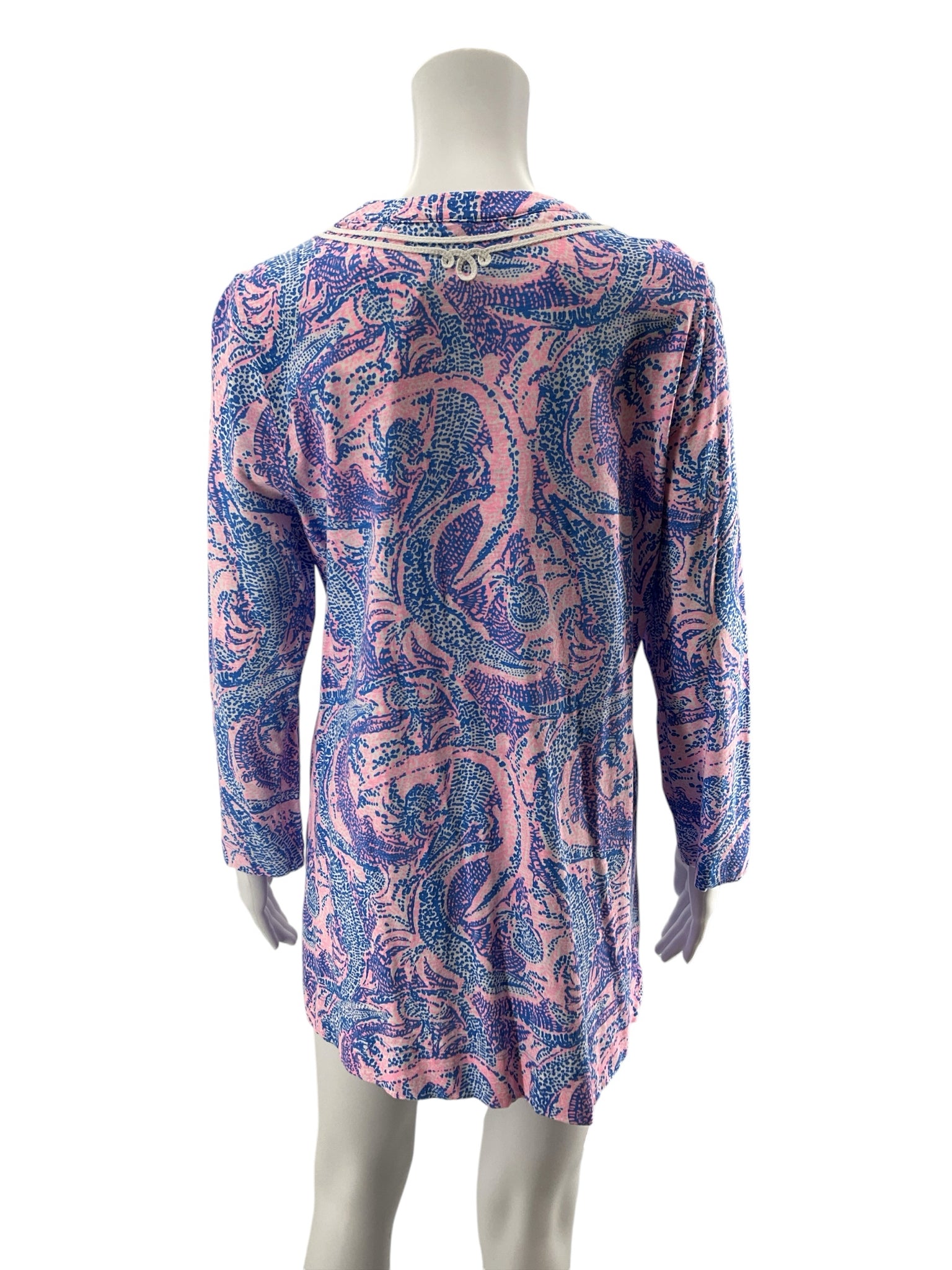 Lilly Pulitzer Nevie Top in Bennet Blue Get Trunky Print Size Large