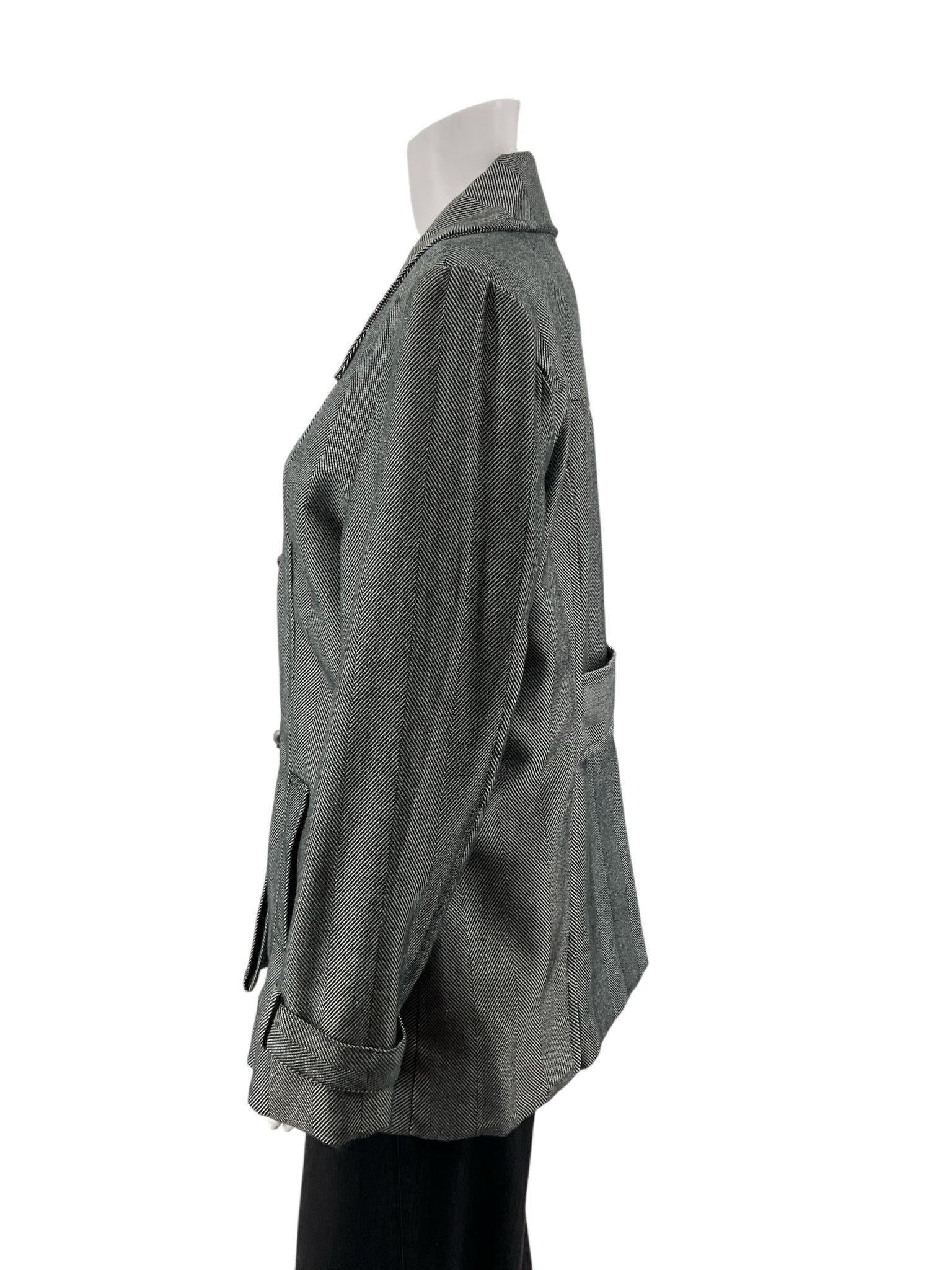 Robert Louis Gray/Black Stripe Pre-Owned Ladies Jacket - Size Large