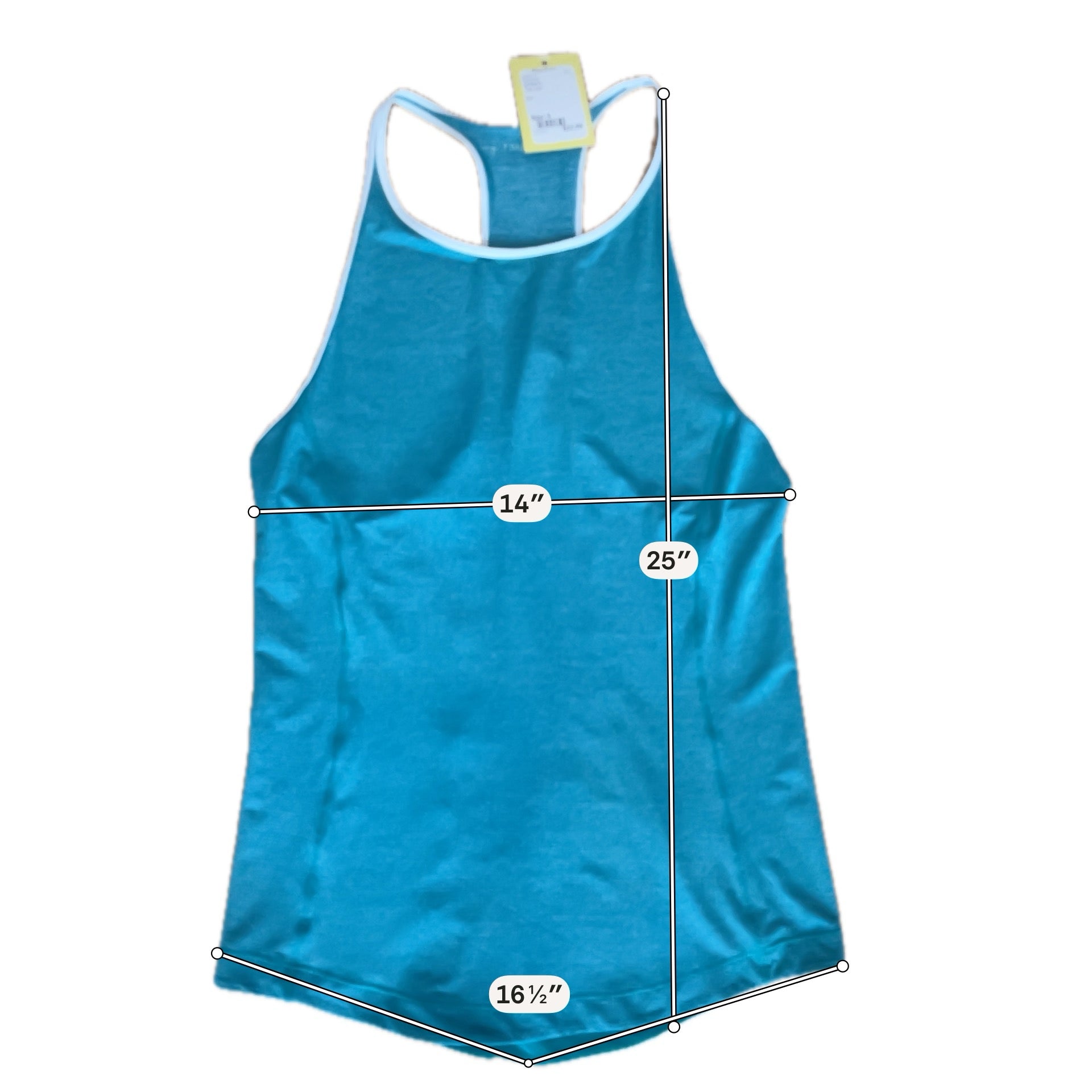 Lululemon Power Y Tank Top Sparkle Teal Built-In Bra Size 6