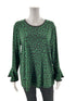 Michael Kors Green/Black Cheetah Pre-Owned Ladies Casual Top - Size XL - Margaret’s Fine Consignment