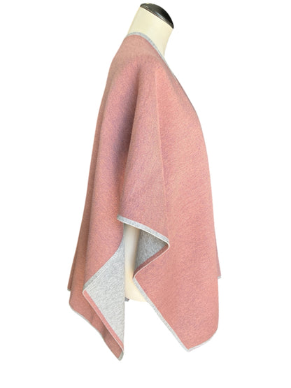 Kerisma Hayden Reversible Poncho Wrap Shrug NWT One Size Mauve Gray Cashmere Blend