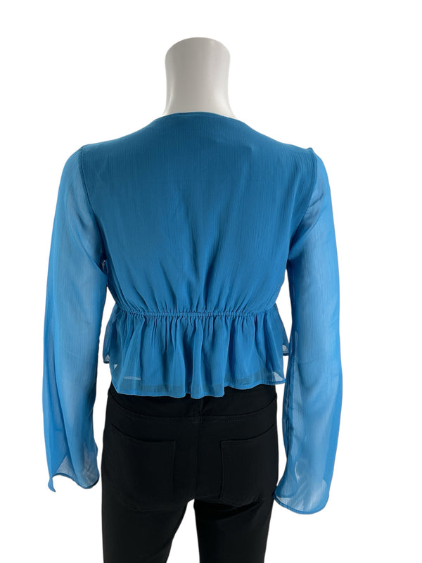 Abercrombie & Fitch Blue Solid Pre-Owned Ladies Top - Size XS