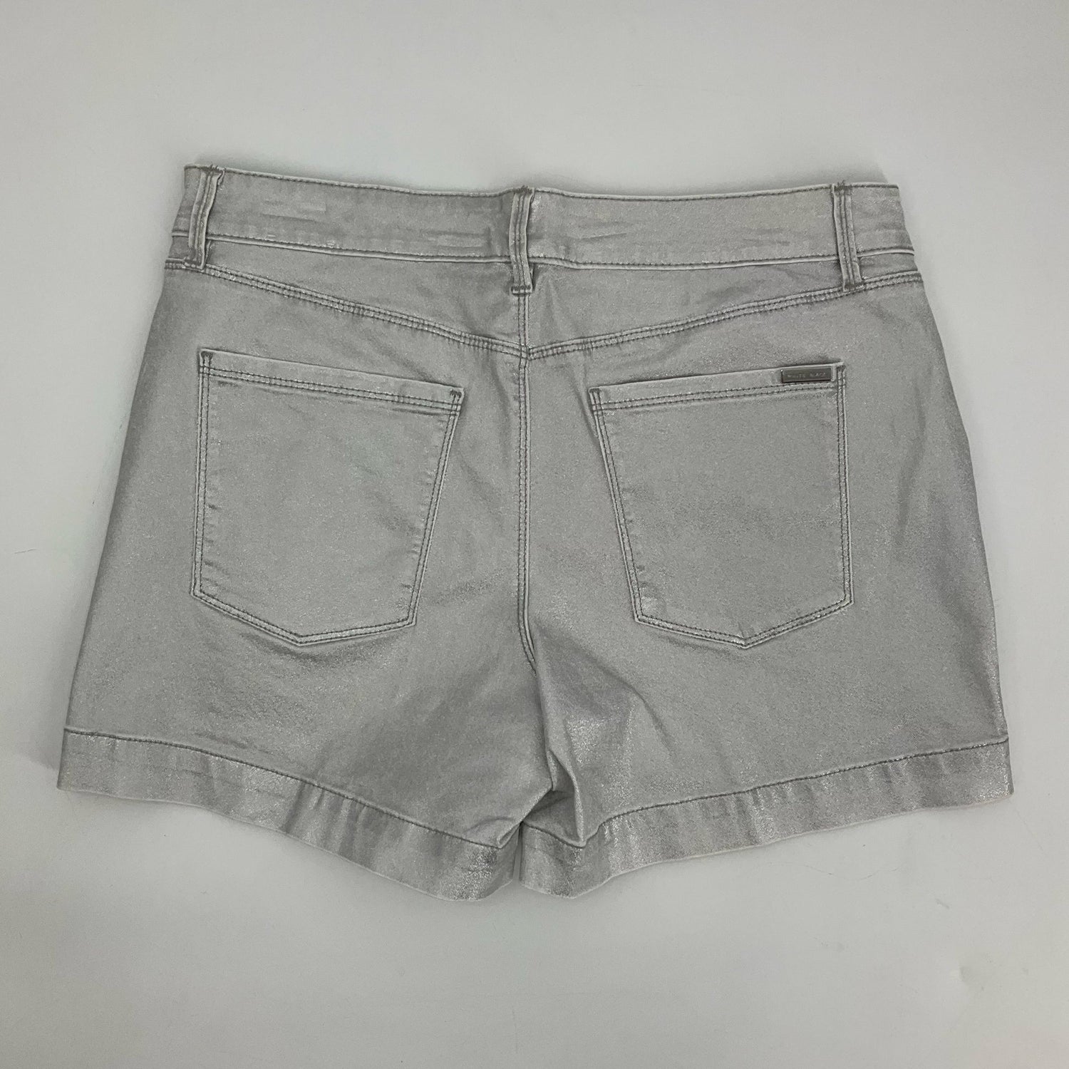White House Black Market Silver Pre-Owned Ladies Shorts - Size 8 - Margaret’s Fine Consignment