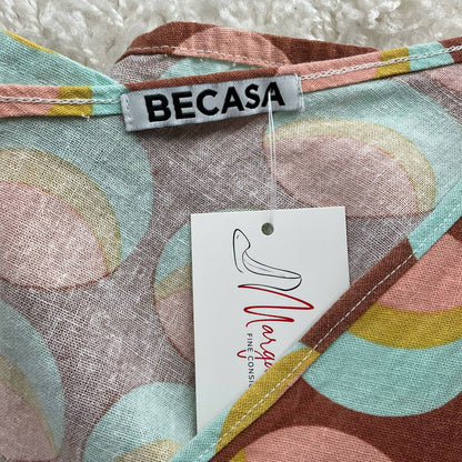 Becasa Rust/Multi Circles Print Pre-Owned Ladies Dress - Size XS - Margaret’s Fine Consignment