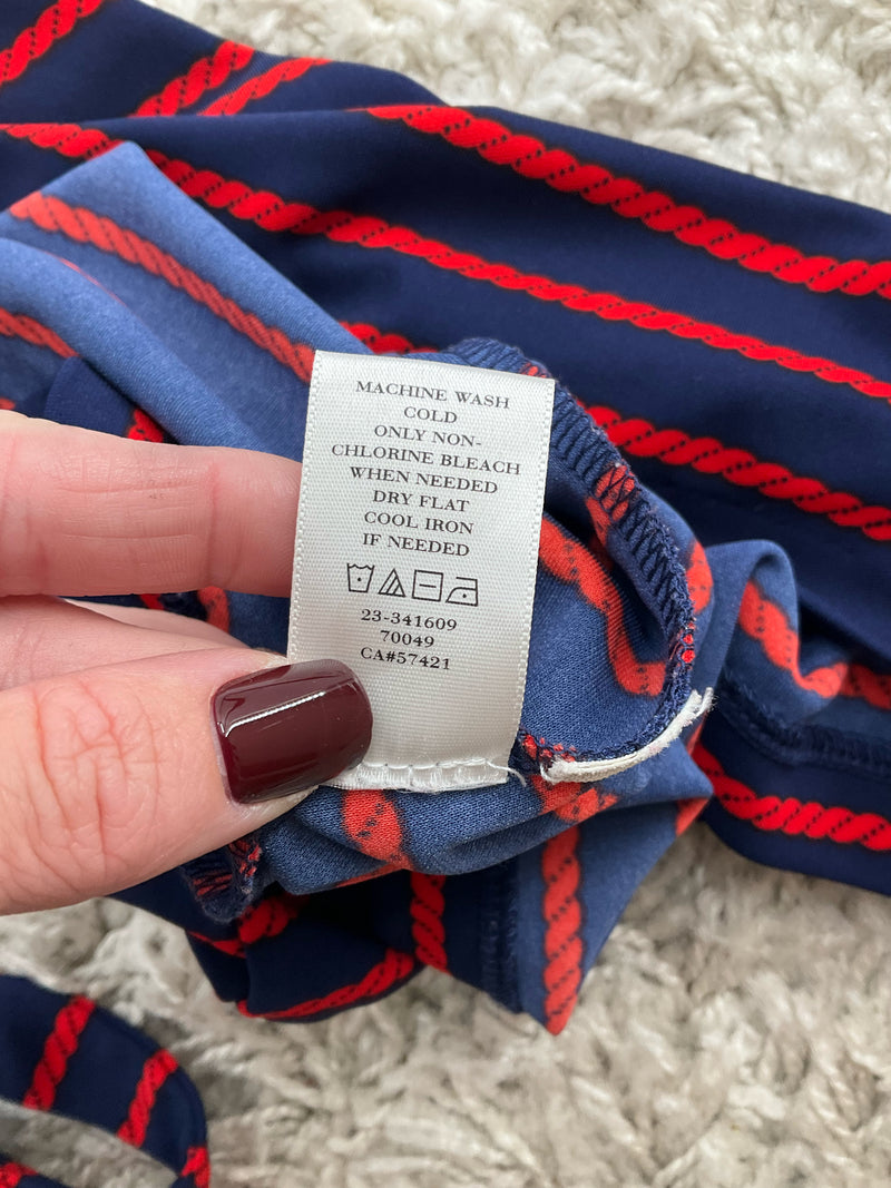 Ann Taylor Navy/Red Rope Pre-Owned Ladies Top - Size Medium