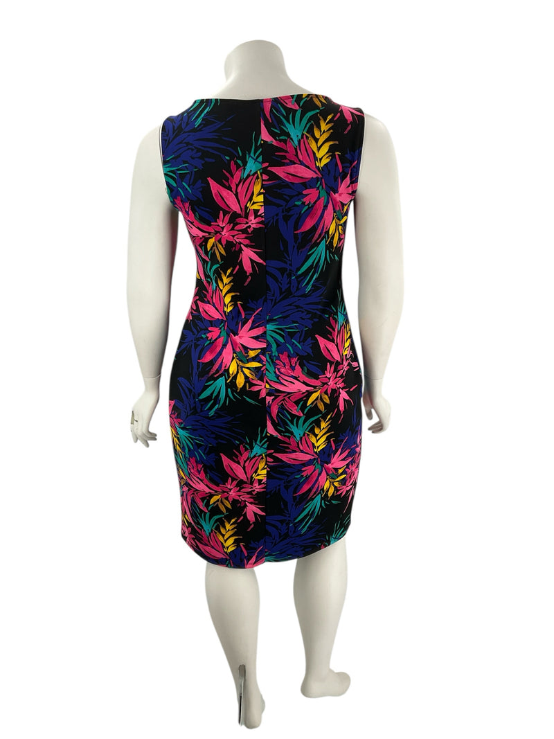 Bold Elements Blue/Pink/Teal Pre-Owned Ladies Dress - Size XL - Margaret’s Fine Consignment