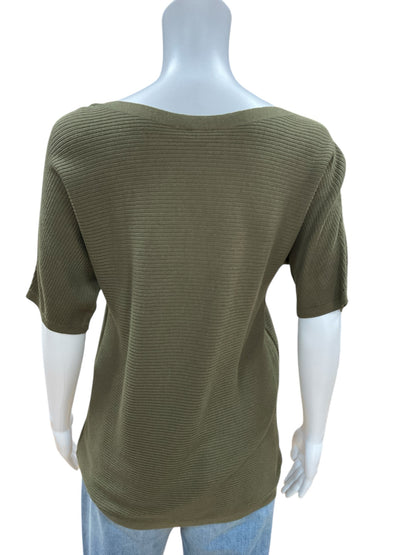 Talbots Army Green Casual Top Size Petite Small - rear view