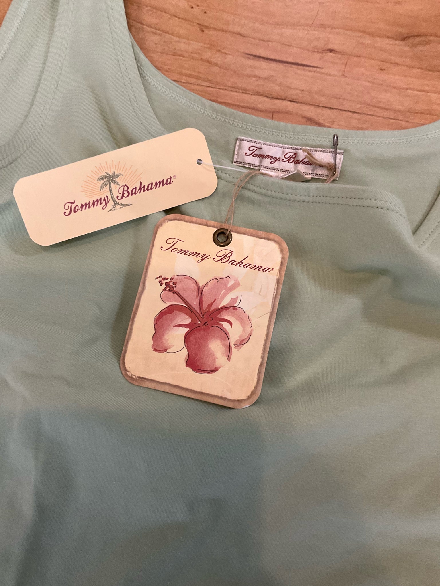 Tommy Bahama Stretch Cotton Tank Top Sage Green XL NWT