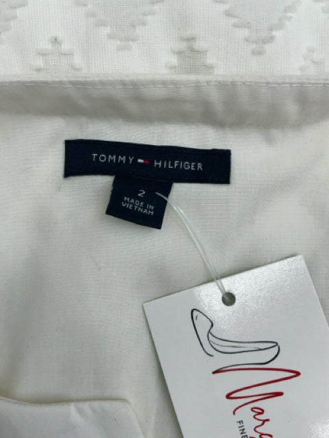 Tommy Hilfiger White Textured Jacquard Sleeveless Dress Size 2 - ONLINE ONLY