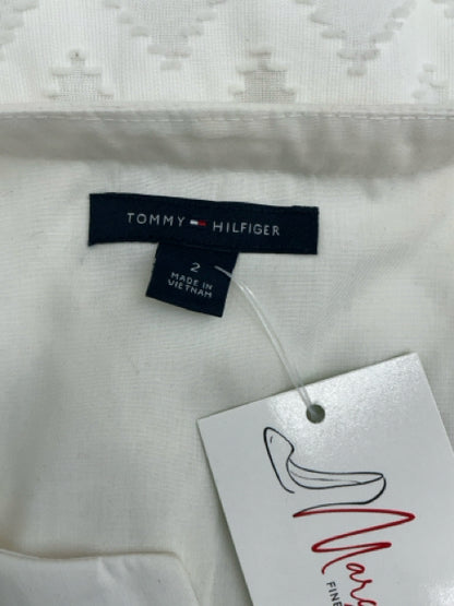 Tommy Hilfiger White Textured Jacquard Sleeveless Dress Size 2 - ONLINE ONLY