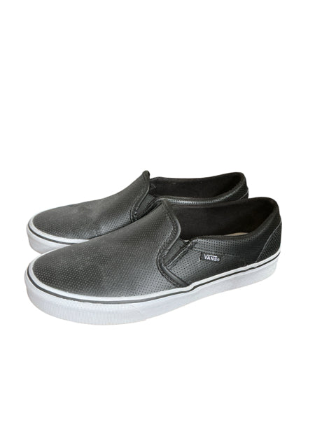 Vans Classic Slip-On Perf Leather Black Shoes | Women&