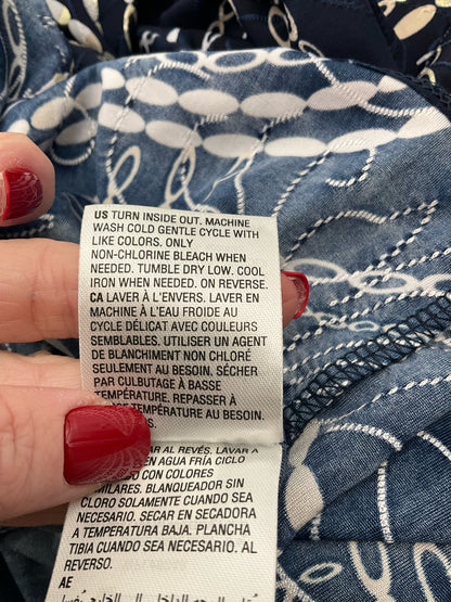 JM Collection Navy/Tan Pre-Owned Ladies Casual Top -  Size Large Petite