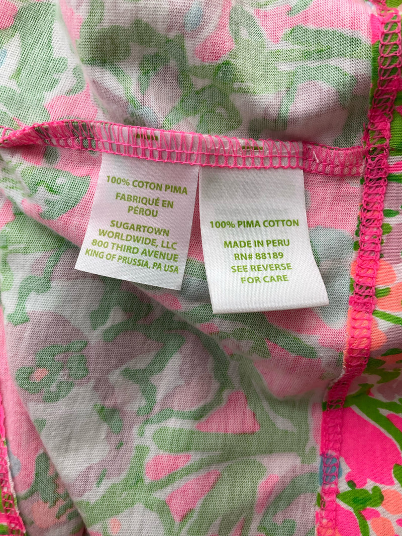 Lilly Pulitzer Pink/Green Print Pre-Owned Ladies Dress - Size XS
