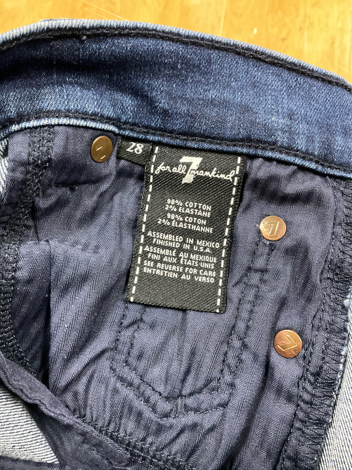7 For All Mankind The Ankle Skinny Luxe Vintage Jeans Size 28 Raw Hem - ONLINE ONLY