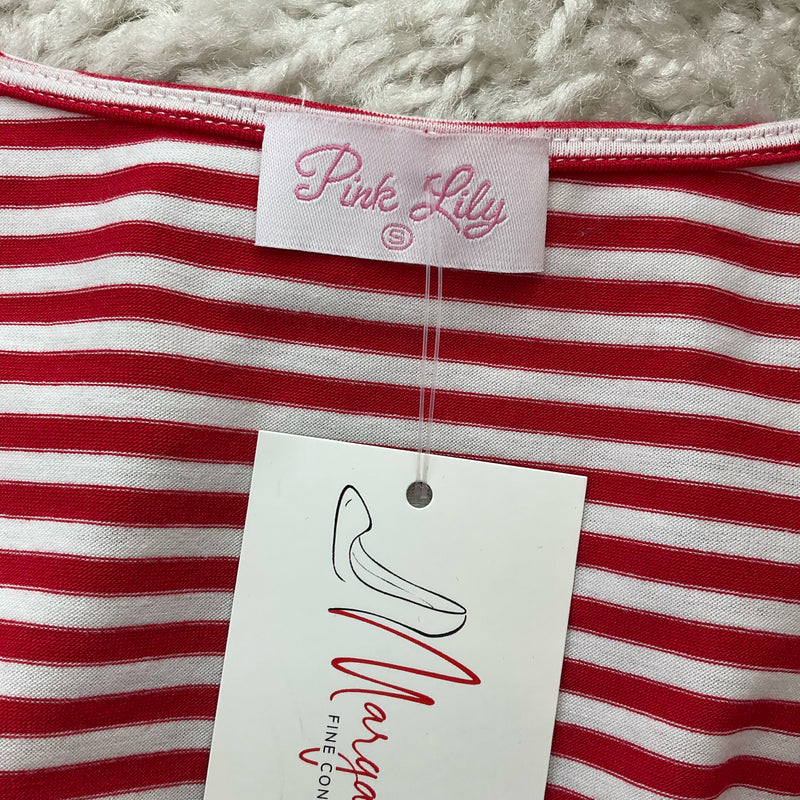 Pink Lily Red White Stripe Romper – Size Small, Excellent Pre-Owned - Margaret’s Fine Consignment