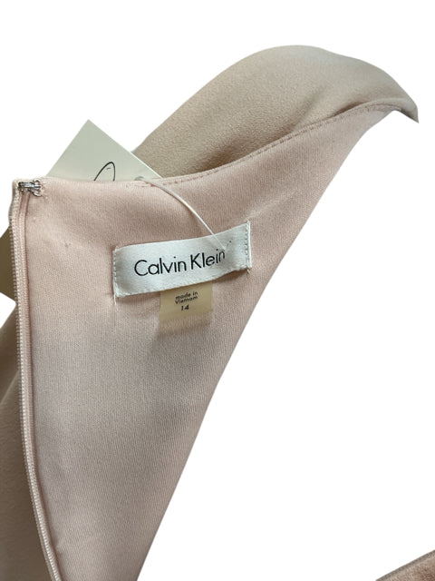 Calvin Klein Blush Solid Pre-Owned Ladies Dress - Size 14