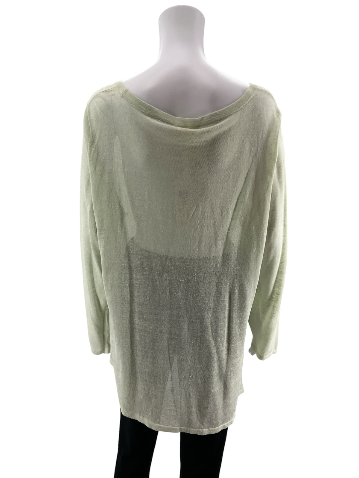 Eileen Fisher Eileen Fisher Fine Organic Linen Crepe Knit Top - Pastel Green - Size XL  NWT - ONLINE ONLY