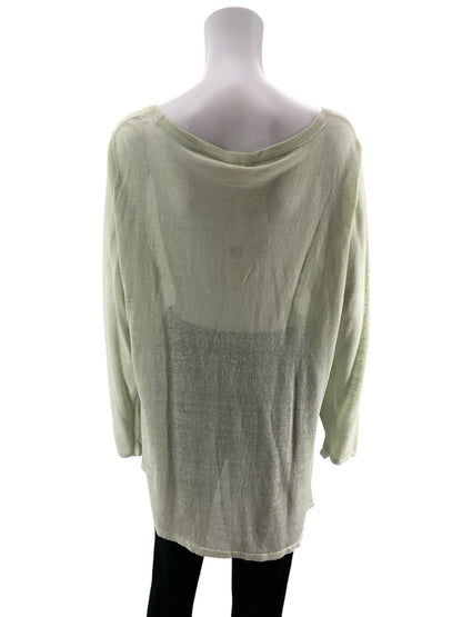 Eileen Fisher Eileen Fisher Fine Organic Linen Crepe Knit Top - Pastel Green - Size XL  NWT - ONLINE ONLY
