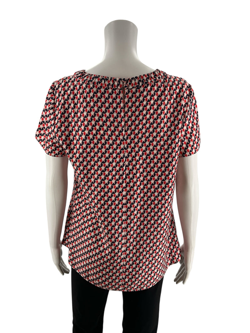 Boden Red/White/Blue/Pink Print Pre-Owned Ladies Top - Size 8