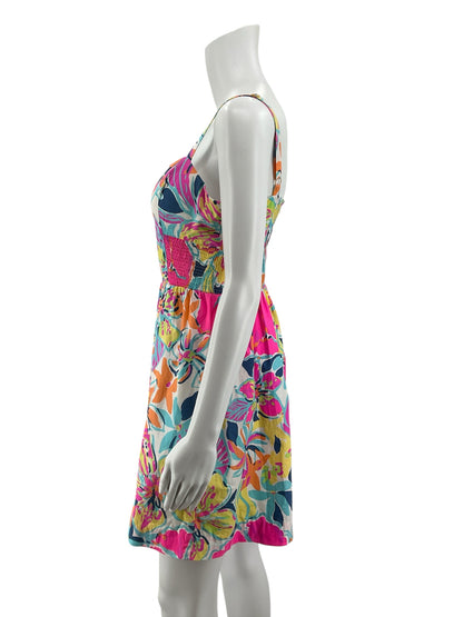 Lilly Pulitzer Delia Dress Hotty Pink First Impression Floral Mini Size 10