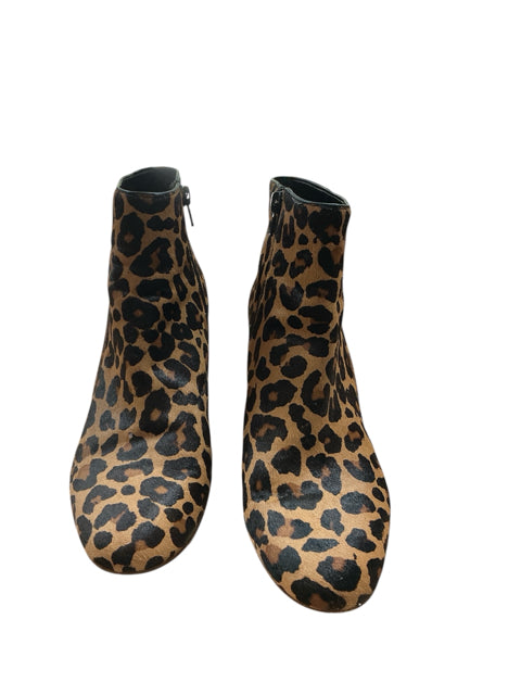 INC International Concepts Payge Leopard Print Block Heel Ankle Boots Size 9.5
