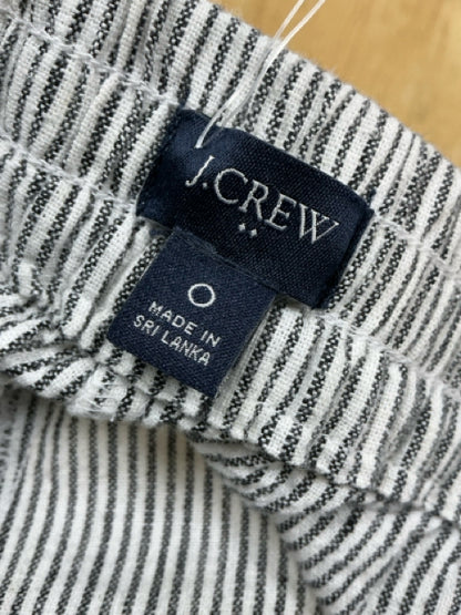 J.Crew Re-Imagined Navy &amp; White Stripe Linen Blend Pull-On Pants Size 0 - ONLINE ONLY