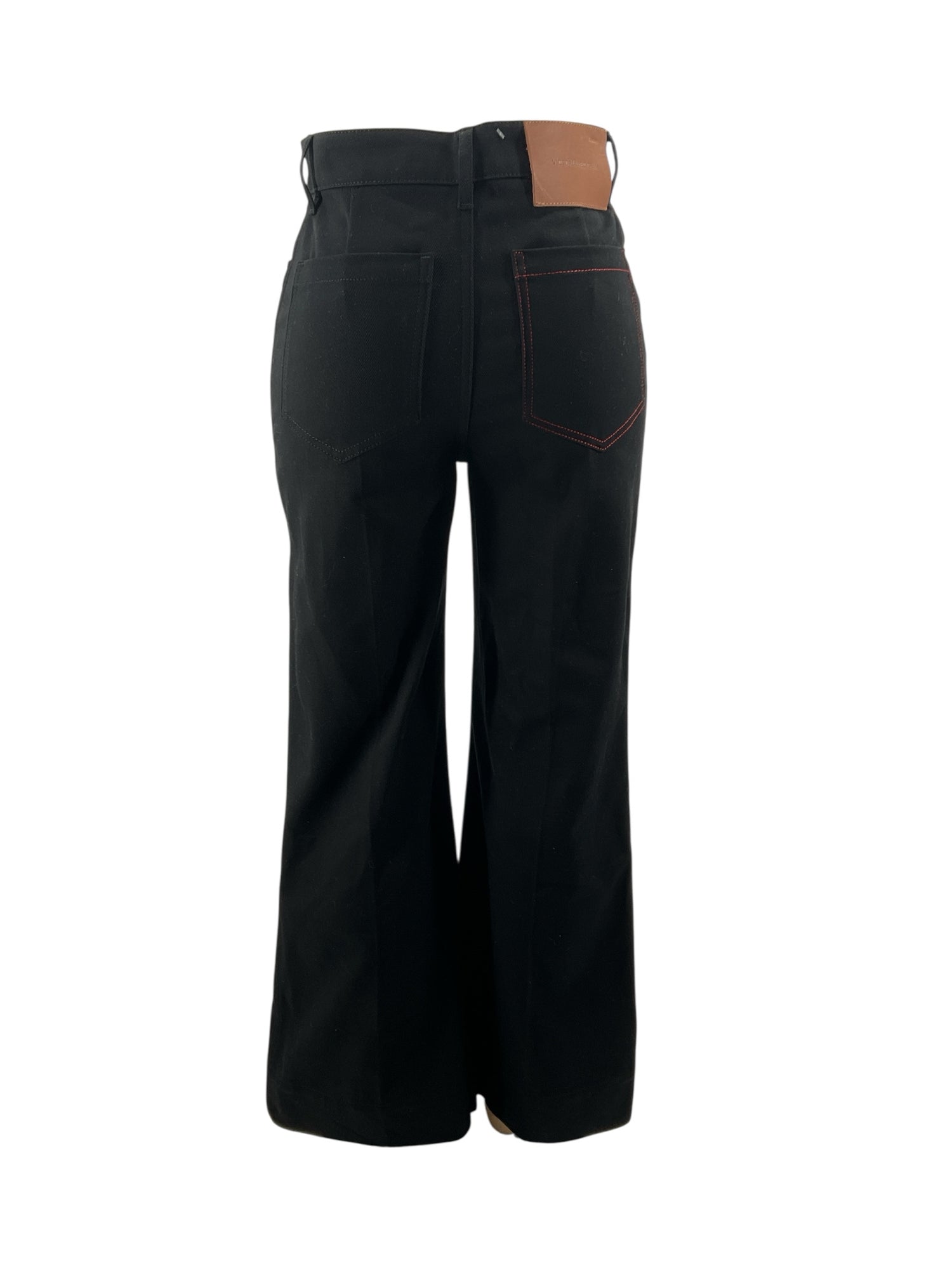 Victoria Beckham Alina High Rise Wide Leg Patch Pocket Jeans Black Size 27R