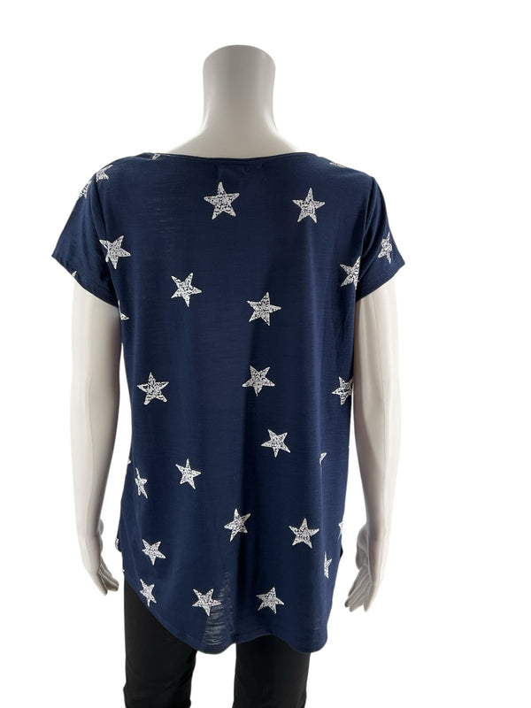 Ronnie Salloway Navy/White Stars Pre-Owned Ladies New with Tags Top - Size Small