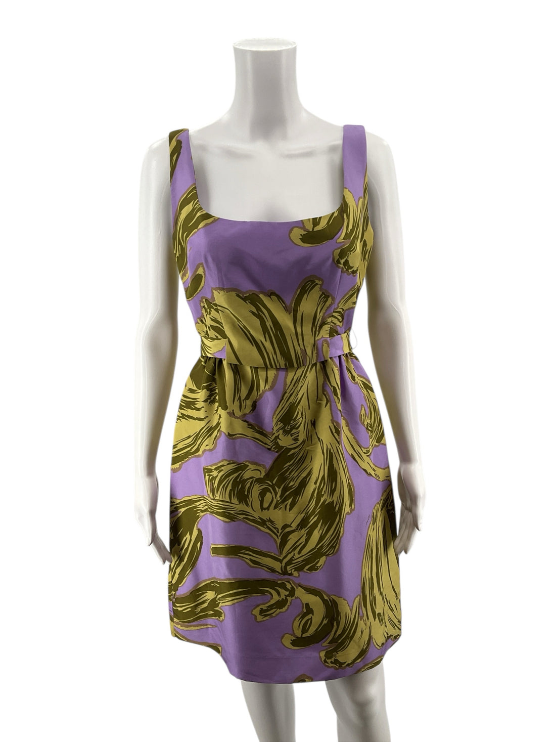 Milly Purple/Green Dress Purple/Green Print Pre-Owned Ladies Dress - Size 4 - Size 4