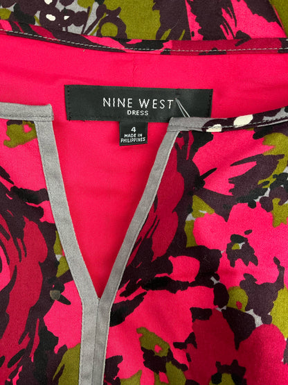 Nine West Gray/mult Floral Pre-Owned Ladies Dress - Size 4