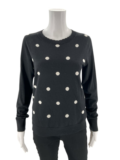 Banana Republic - black/white Polka Dot Pre-Owned Casual Top - Size M