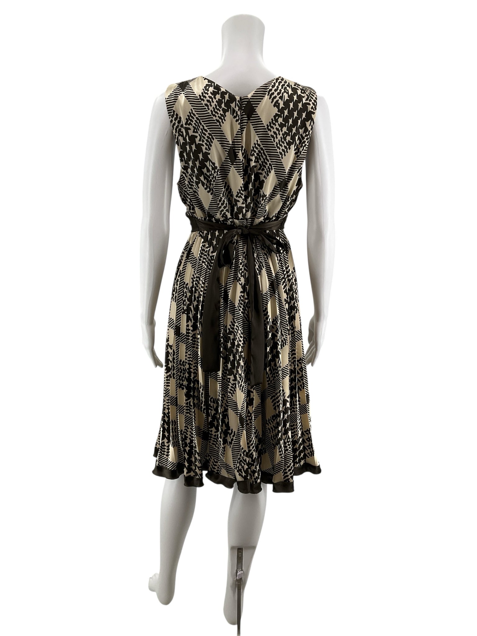 Rabbit Rabbit Rabbit Designs Abstract Print Pleated Sleeveless Dress Size 12