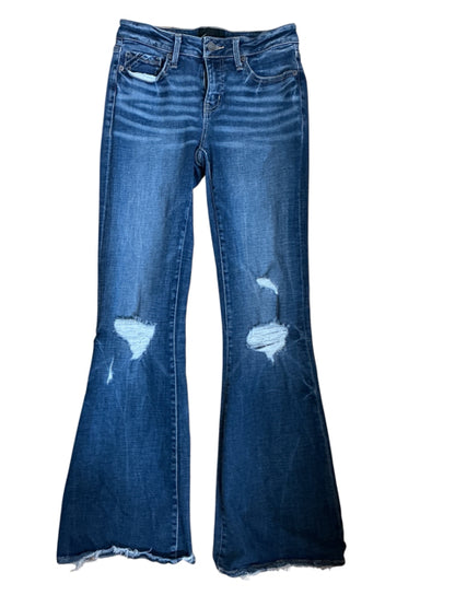 Buckle Black Fit No. 53 Mid Rise Flare Jeans Distressed Raw Hem Size 25 - ONLINE ONLY