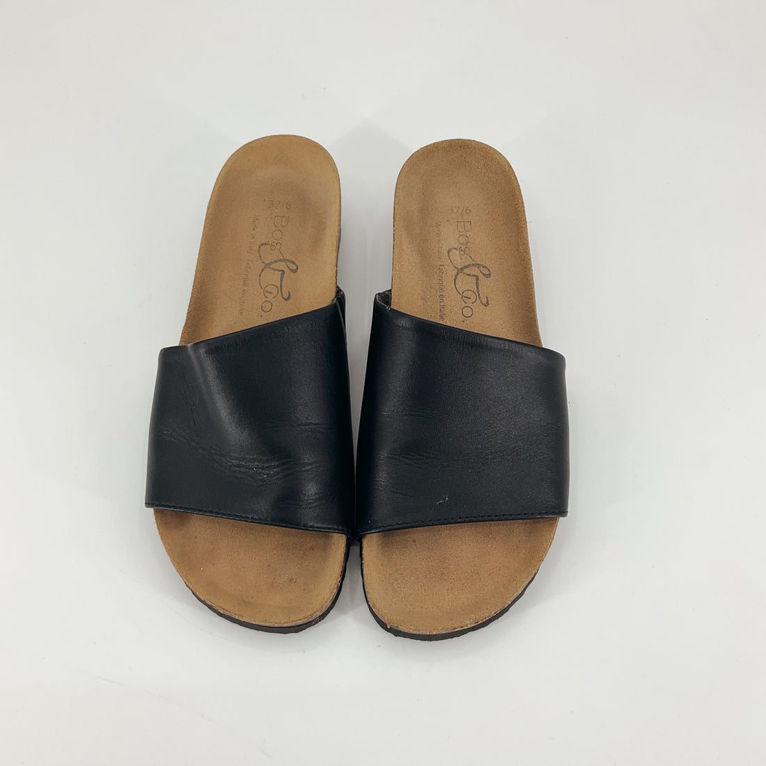 Bos &amp; Co Black Solid Pre-Owned Ladies New With Tags Sandals - Size 6