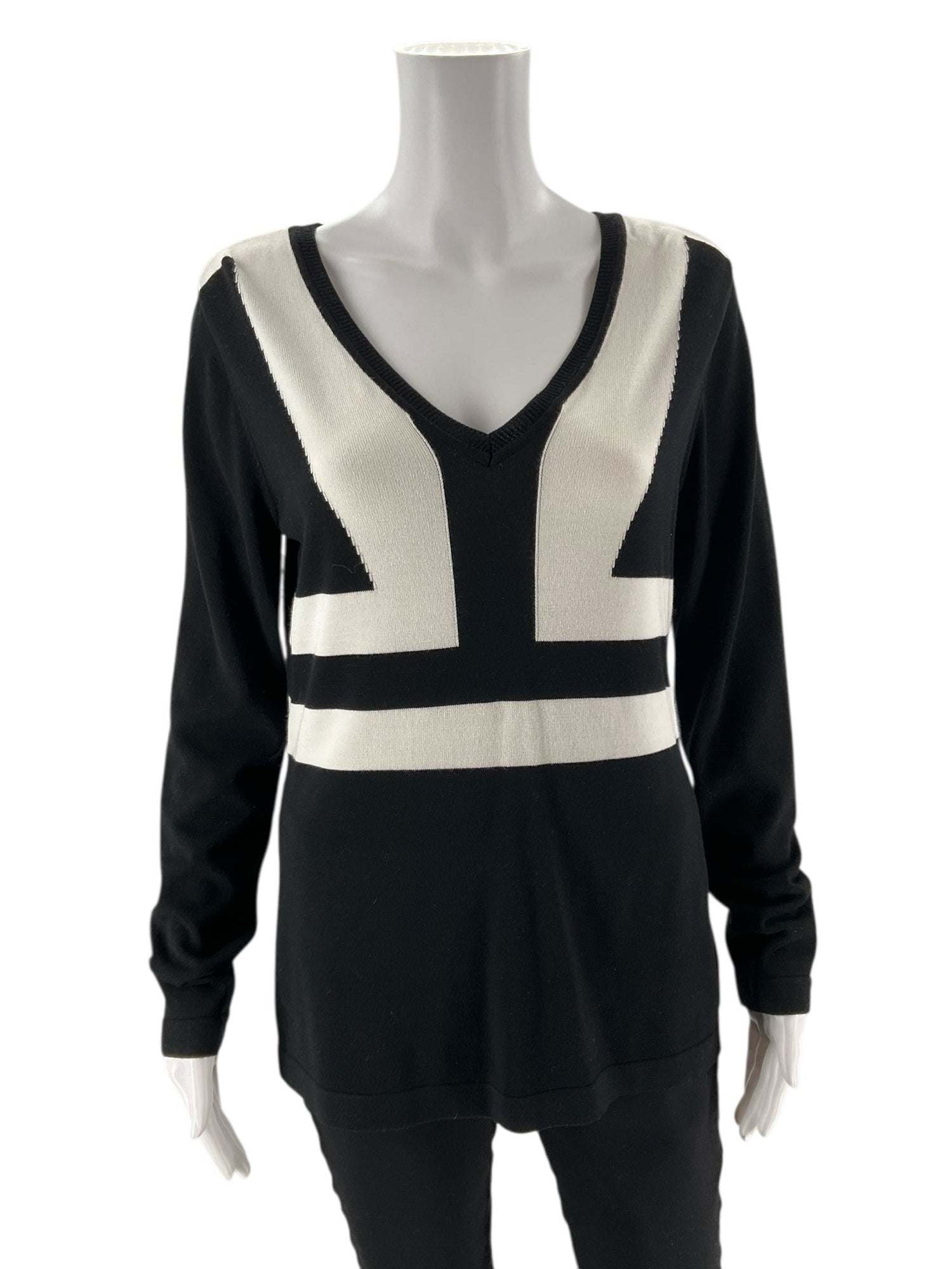 INC - black/white Print Pre-Owned Ladies Casual Top - Size M