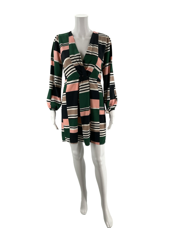Lost + Wander Green/Multi Print Pre-Owned Ladies Dress - Size Medium