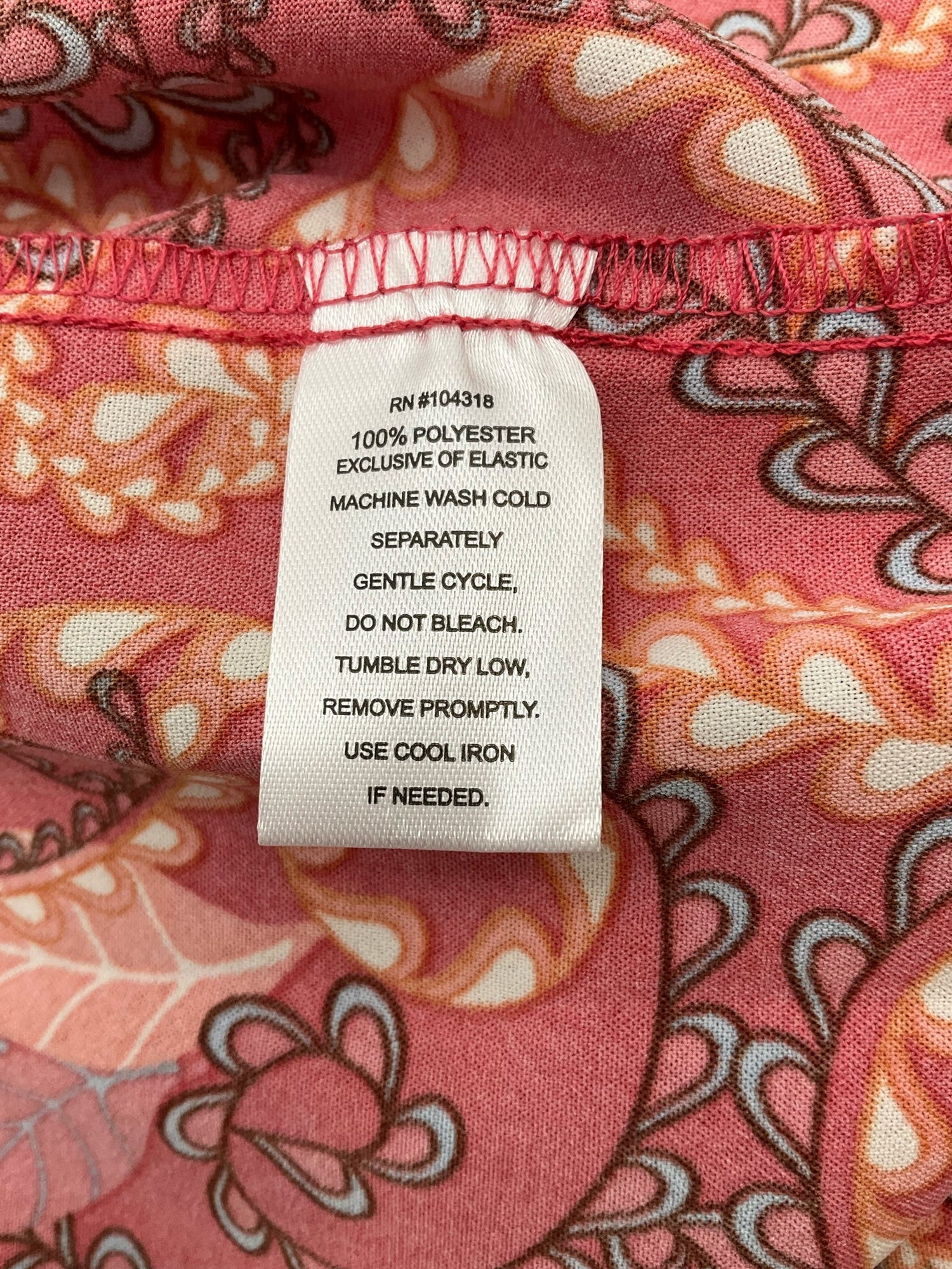 Harlow &amp; Rose Pink/Orange Print Pre-Owned Ladies Dress - Size Small Petite - Margaret’s Fine Consignment