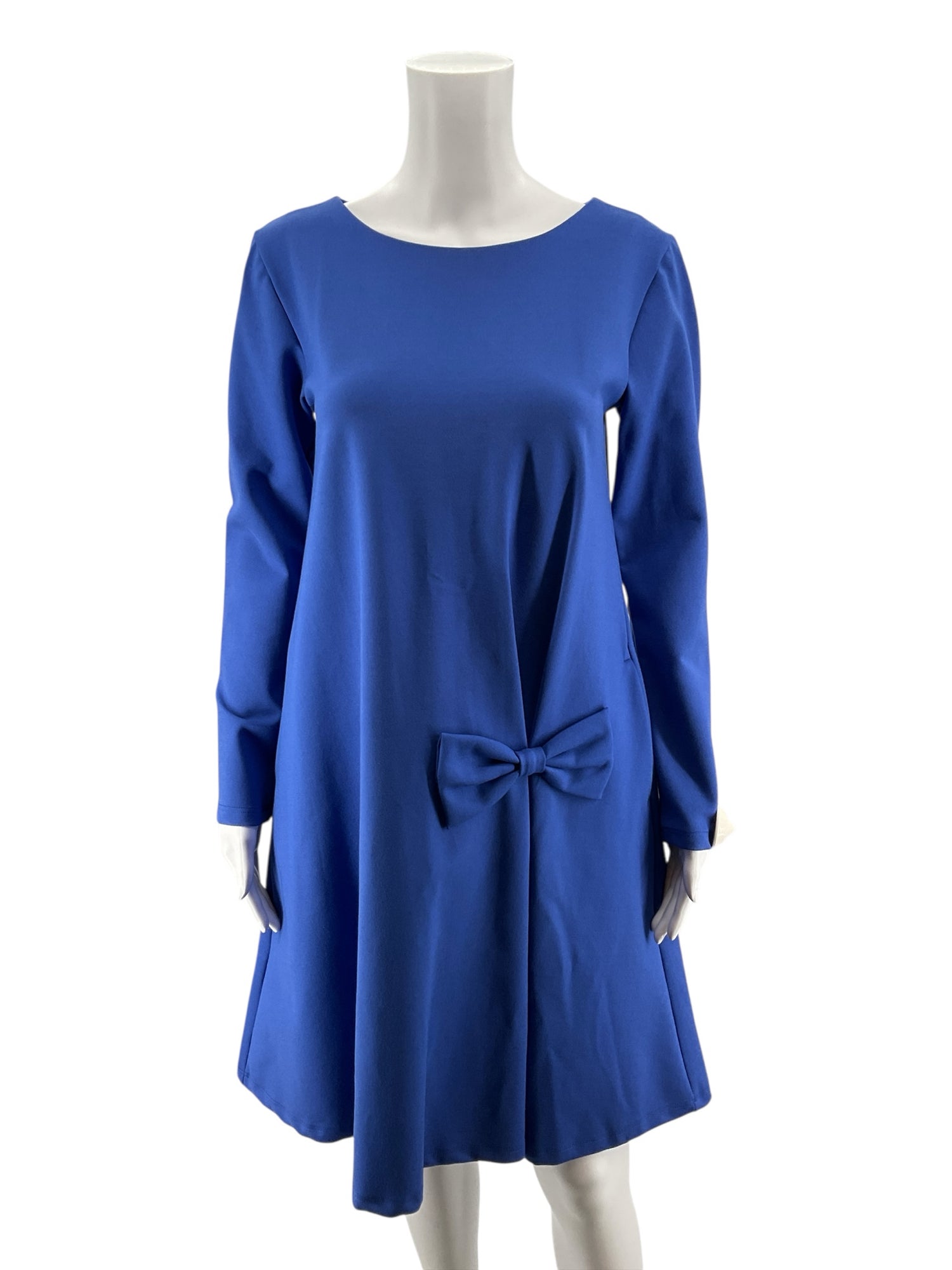 Le Muse Cobalt Blue Asymmetrical Bow Tunic Dress Size Small