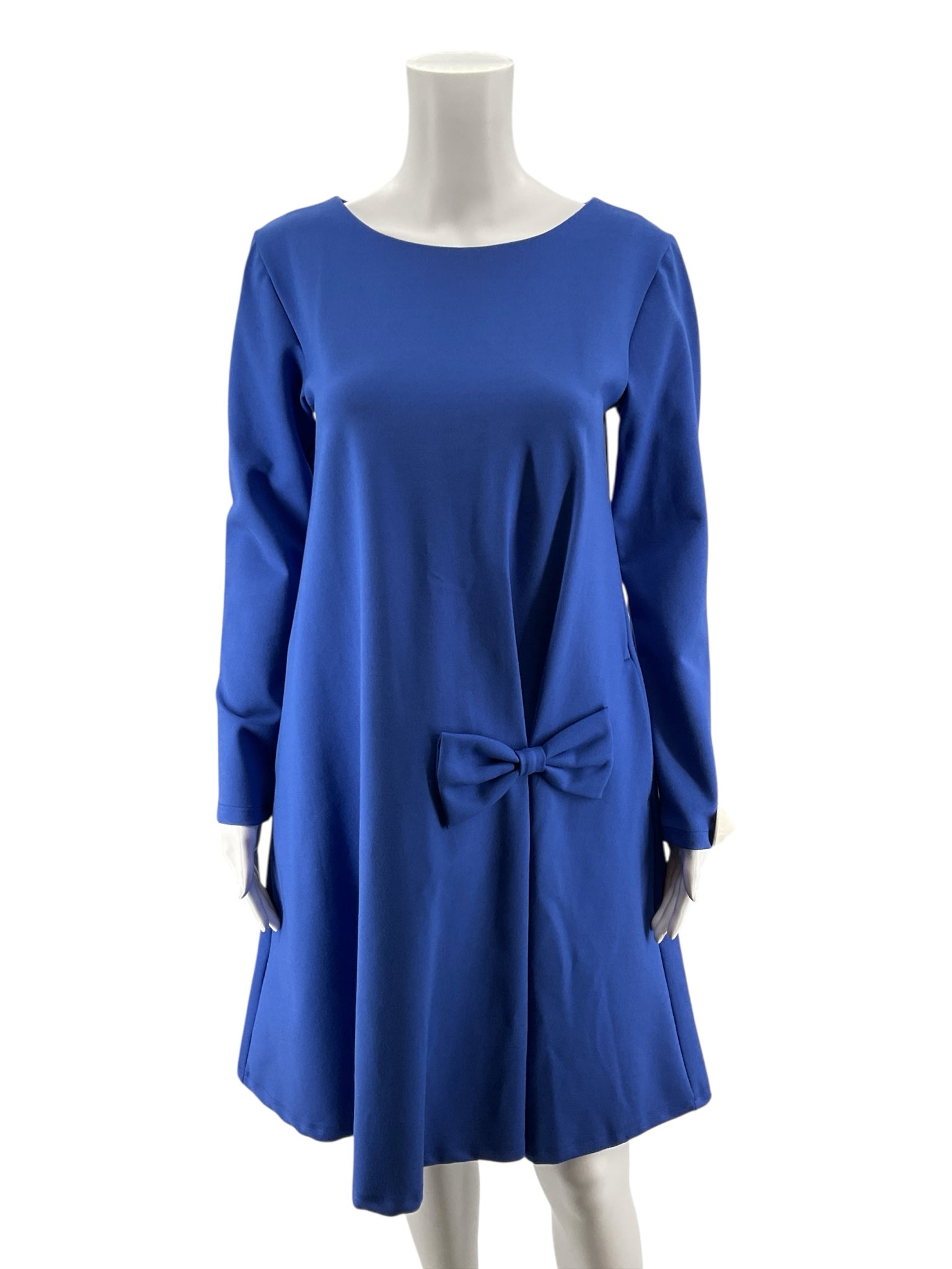 Le Muse Cobalt Blue Asymmetrical Bow Tunic Dress Size Small
