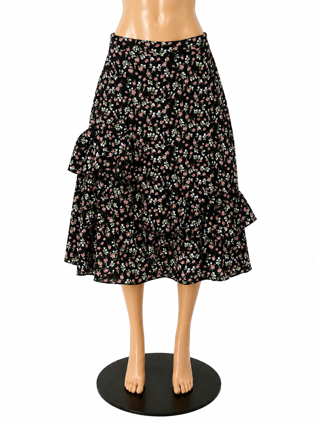 BTFBM Size M black/pink Floral Pre-Owned Ladies New With Tags Skirt - ONLINE ONLY