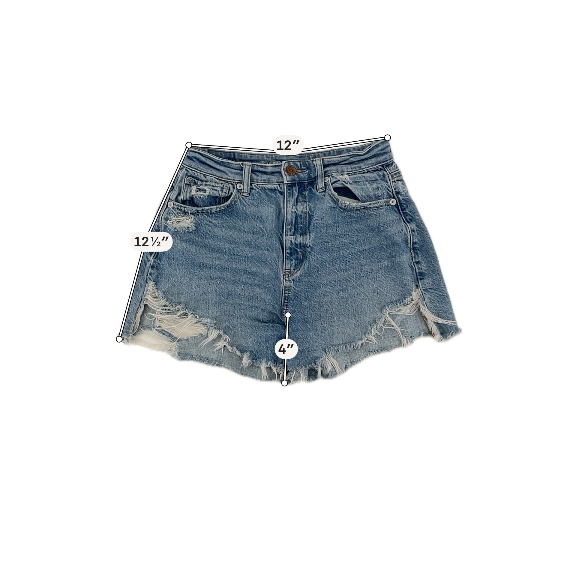 American Eagle Blue Shorts Low Rise Denim Cutoff Shortie Shorts Size 2 - Size 2