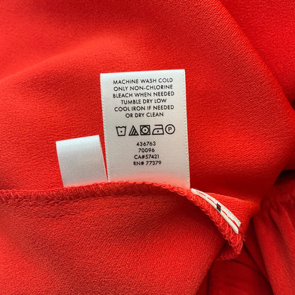 Ann Taylor Orange Flutter Sleeve Keyhole Peplum Blouse Size XS
