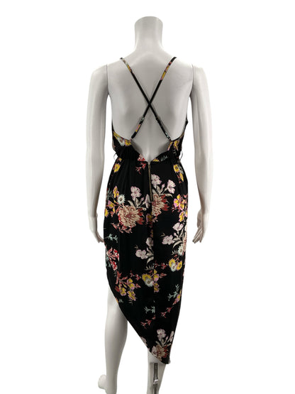 Material Girl Black/Multi Floral Pre-Owned Ladies Dress - Size 4