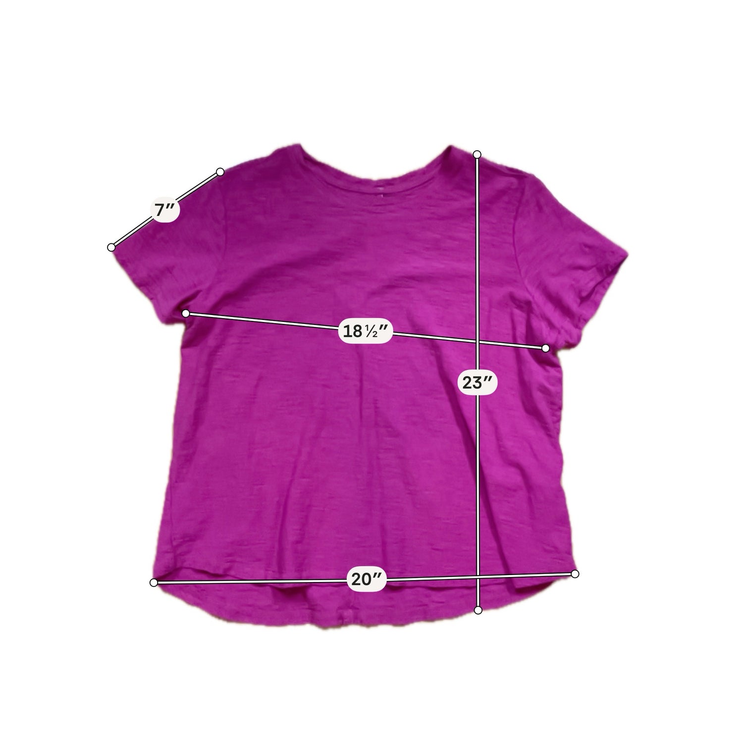 Pilcro Slub Cotton Crewneck Tee Fuschia Pink | Size XL